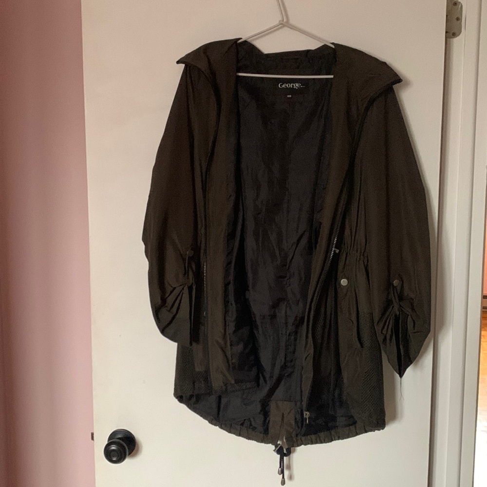 Green rain coat for women